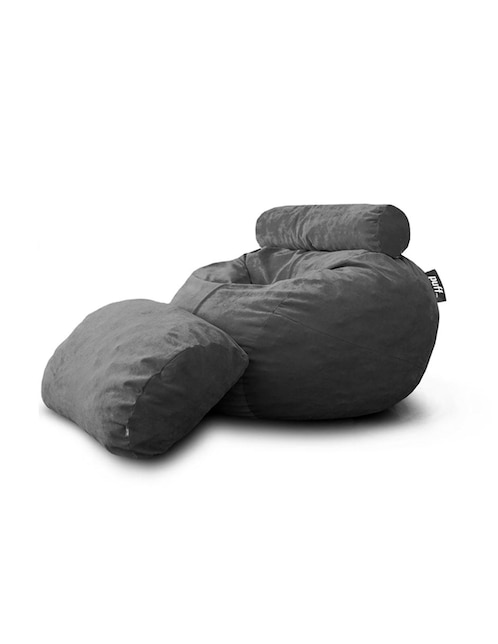 Puff MX con cama matrimonial, cojín y taburete