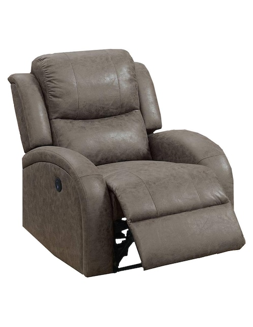 sillón reclinable abdel eléctrico de tela color gris