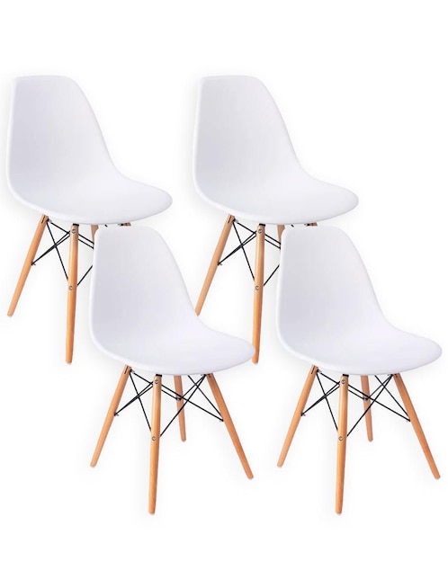 Set de 4 sillas Elly-Decor Nórdico de madera