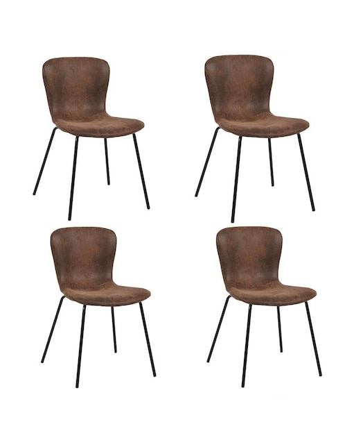 Set de 4 sillas Furniturer Koziello de vinipiel