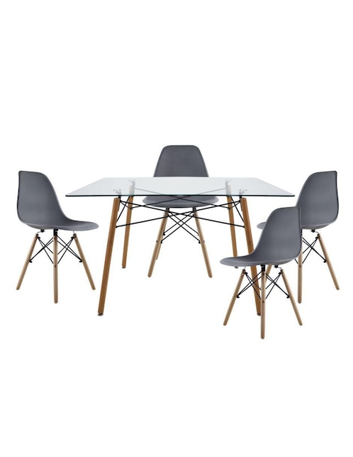 Comedor Eames para 4 personas de cristal