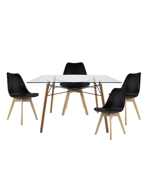 Comedor para 4 personas de cristal 1