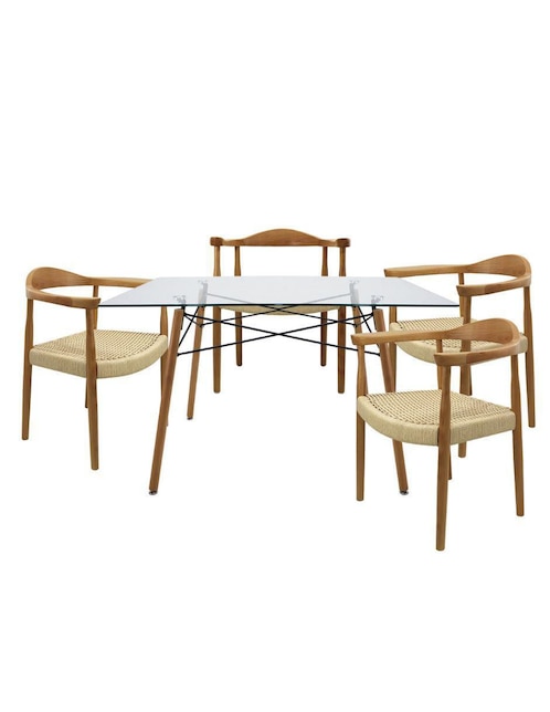 Comedor para 4 personas de cristal 1