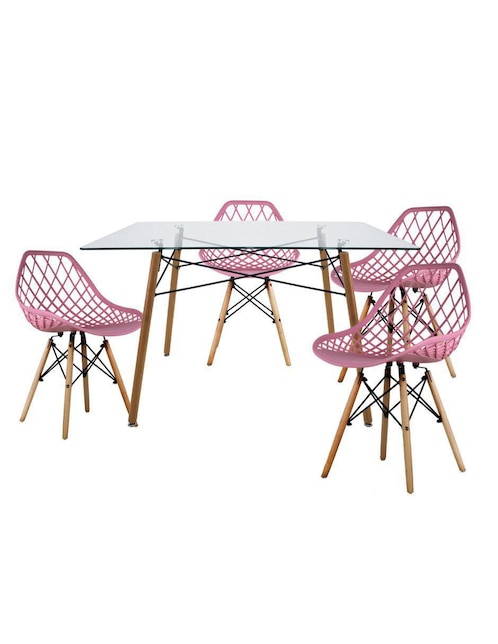 Comedor Vento para 4 personas de cristal Comedor Vento para 4 personas de cristal