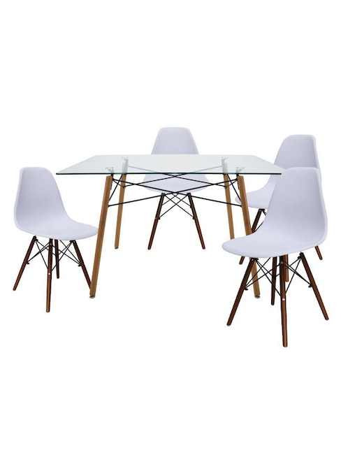 Comedor Eames para 4 personas de cristal 1