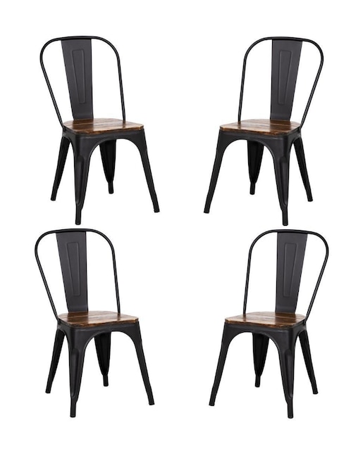 Set de 4 sillas Kingshouse de acero