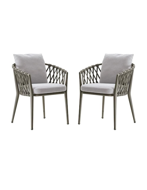 Set de 2 sillas Red Velvet de aluminio