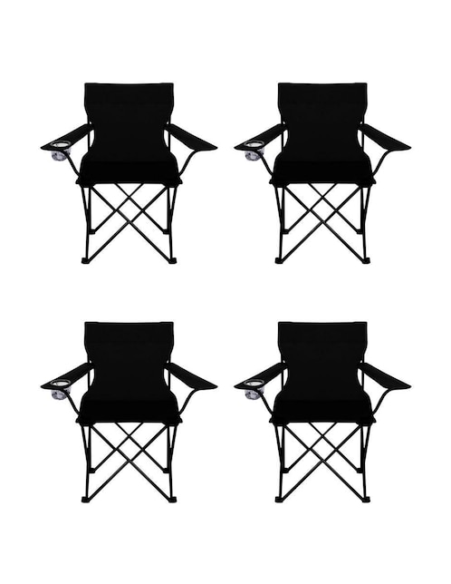 Juego de sillas plegables 4 piezas Linium Camping de poliéster