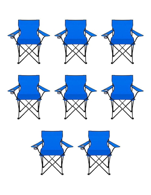 Juego de sillas plegables 8 piezas Linium Camping de poliéster