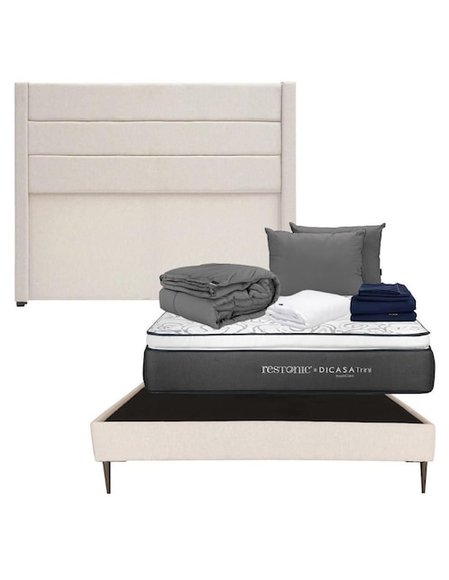 Set Recámara Dicasa Lugo Slim Trini de madera pino