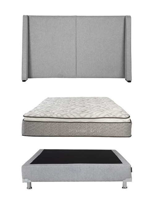 Set Recámara Dicasa Milan Rivo Plata de madera pino