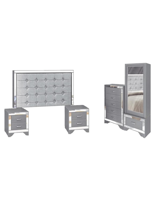 Set Recámara Kessa Cristal de MDF