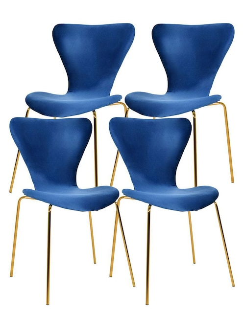 Juego de sillas 4 piezas Houzer de terciopelo