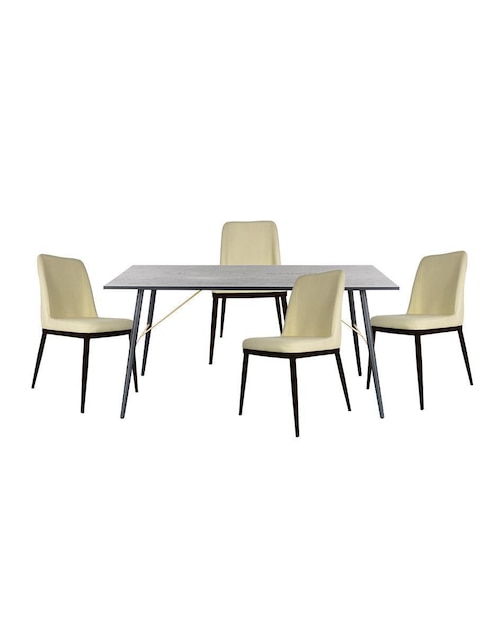 "comedor" mundo in luxo negro "para" 4 personas