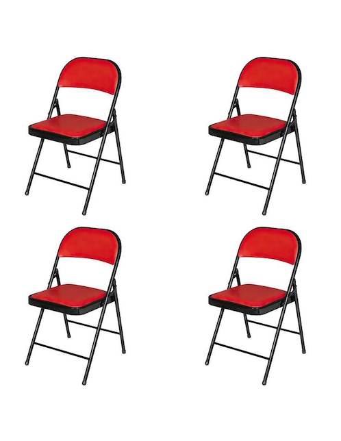 Silla plegable 4 "piezas" sin familia o colección ilios innova "de" acero y vinipiel adulto