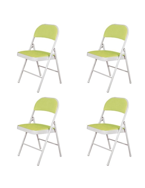 Silla plegable 4 piezas de acero y vinipiel 1