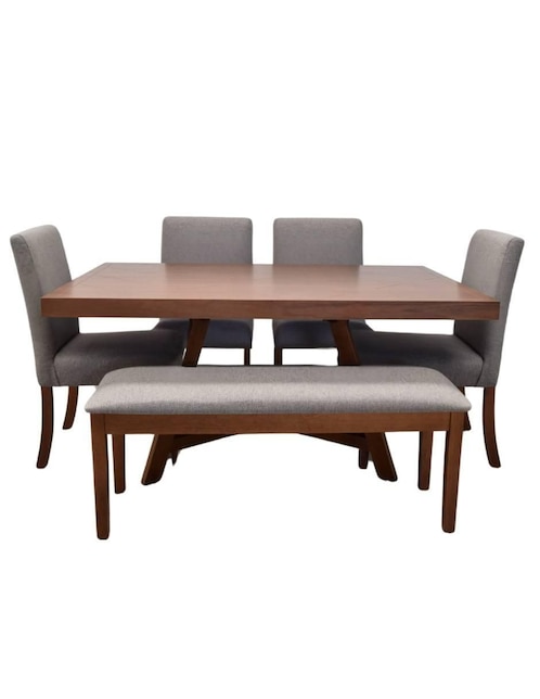 "comedor" canela tikan "para" 6 personas "de" madera y mdf