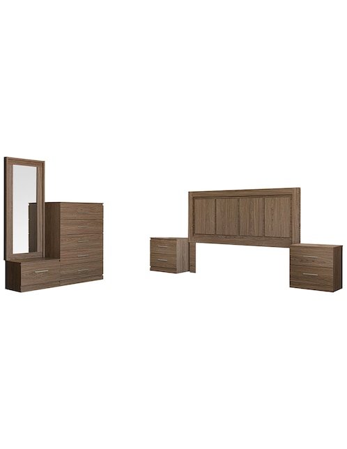 Set Recámara Diper Nara de chapa madera