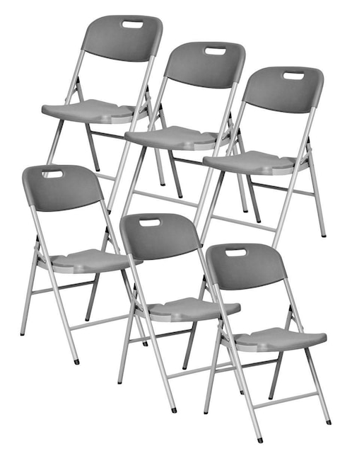 Juego de sillas plegables 6 piezas de plástico