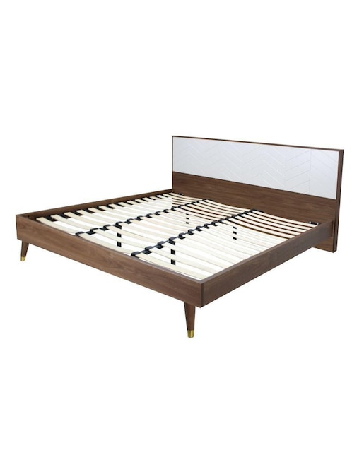 Cama Teramo Nogal de madera matrimonial