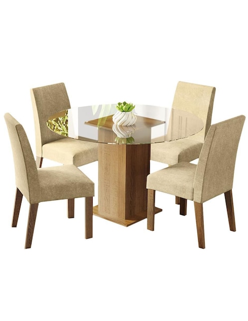 Comedor Mile Madesa para 4 personas de vidrio