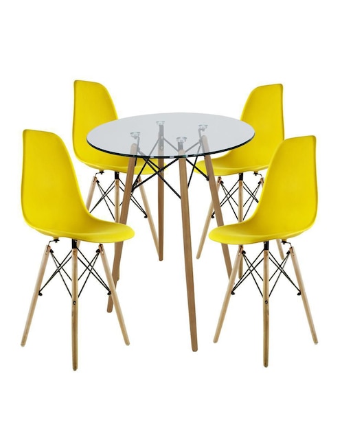 Comedor Oslo para 4 personas de cristal templado Comedor Oslo para 4 personas de cristal templado