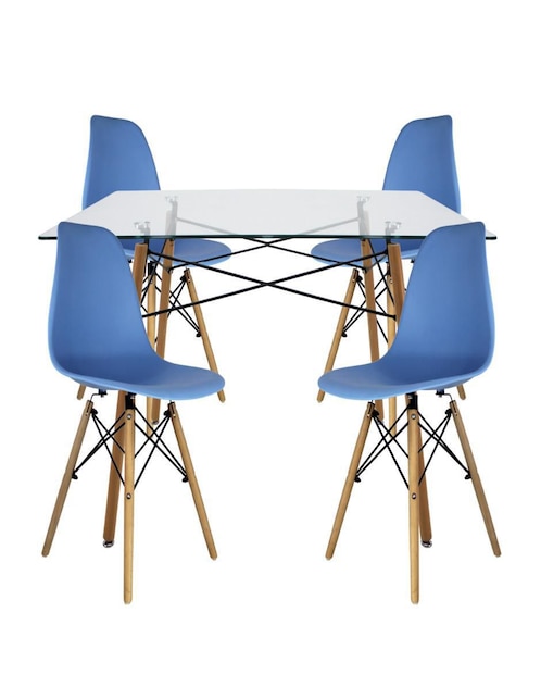Comedor Oslo para 4 personas de cristal templado 1