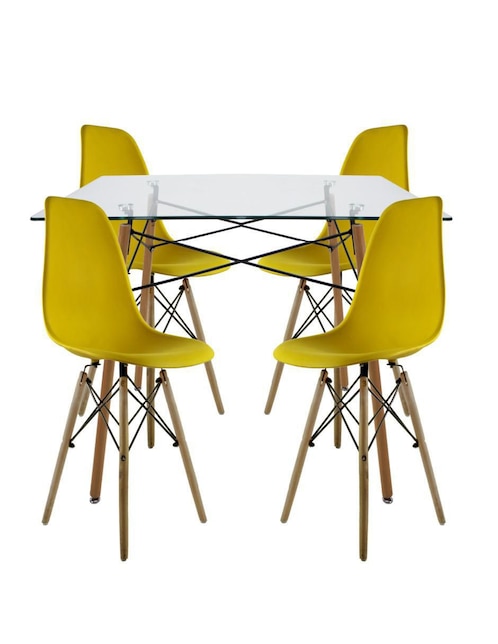 Comedor Oslo para 4 personas de cristal templado Comedor Oslo para 4 personas de cristal templado