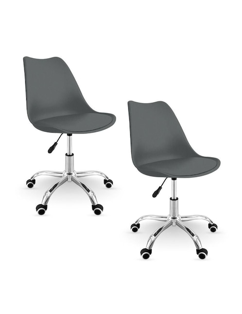 Silla de escritorio 2 "piezas" sin familia linium "de" plástico y metal adulto