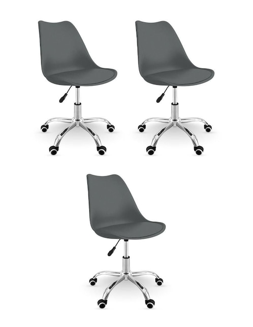 Silla de escritorio 3 "piezas" sin familia linium "de" plástico y metal adulto