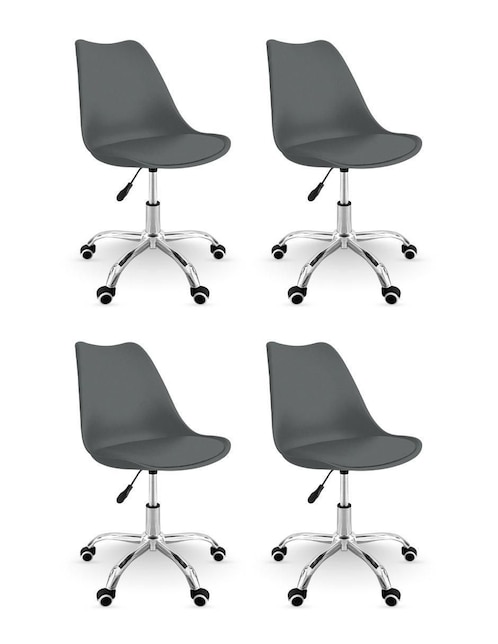 Silla de escritorio 4 "piezas" sin familia linium "de" plástico y metal adulto