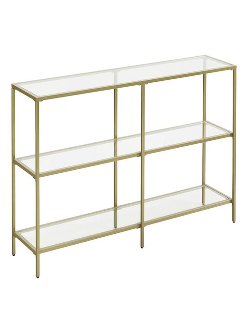 Mesa armable Baris Songmics Home de metal y vidrio
