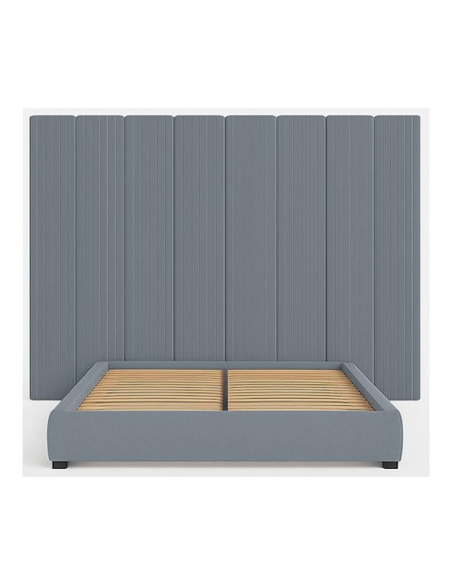Cama modern Luxury Vixy Oxford con luz LED para joven Wall Furniture Paneling de tela