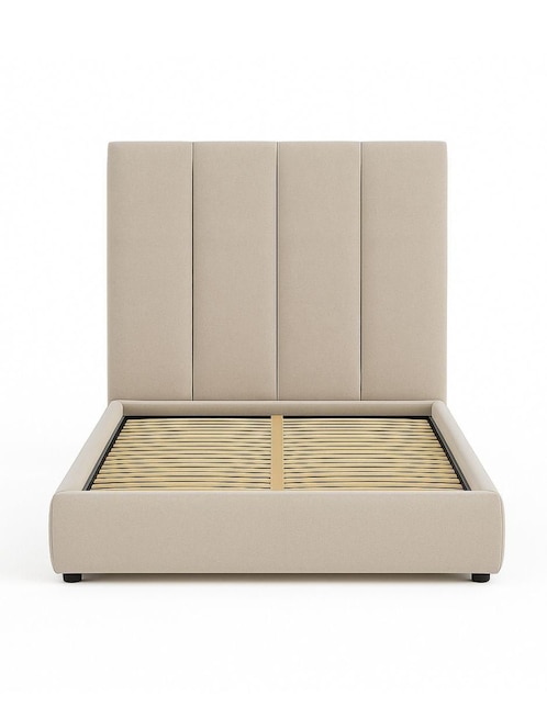 Cama Moder Luxury Imperio Plus con luz LED ambiental y patrones de cabecera de 30 cm Wall Furniture Paneling de tela