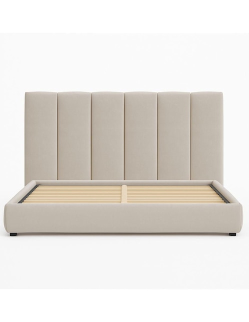 Cama Moder Luxury Imperio Plus con luz LED ambiental y patrones de cabecera de 30 cm de tela