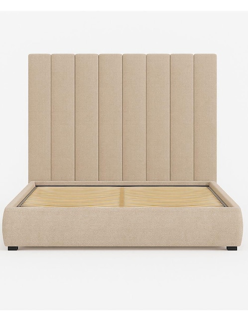 Cama Moder Luxury Kalahari con luz LED ambiental y patrones de cabecera de 30 cm Wall Furniture Paneling de tela