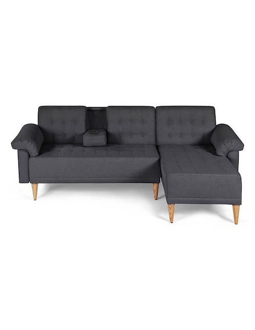 Sala modular brunello con memory foam reversible makora "de" lino