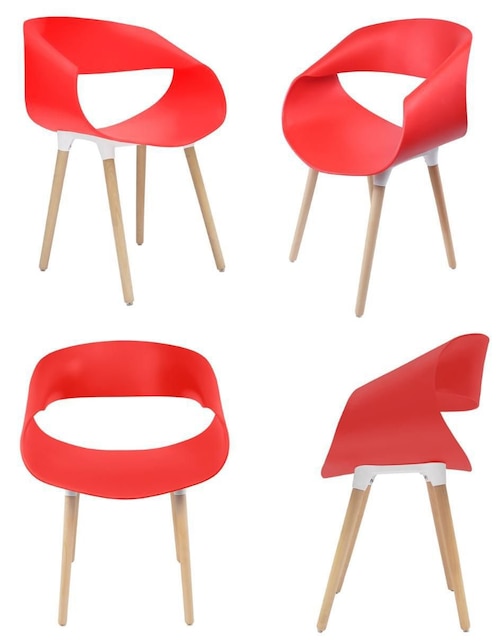 Juego de sillas 4 piezas Eames Ideen de plástico adulto