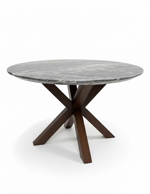 Mesa de comedor de madera y mármol 1