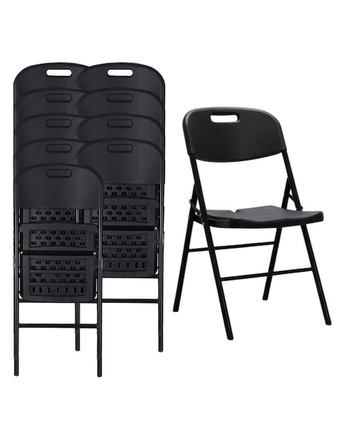 Juego de sillas plegables 10 piezas Urban Fold Diseño Ligero y Reforzado Vanlig de plástico y metal adulto