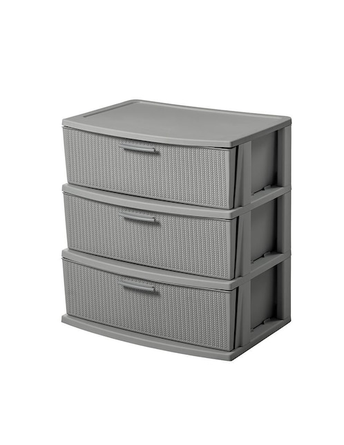 Cajonera armable Organizador Multiusos tipo crochet 3 niveles MQ de plástico