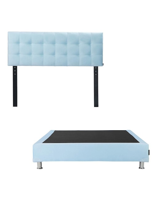 Cama Catania Box Rogga de madera y tela