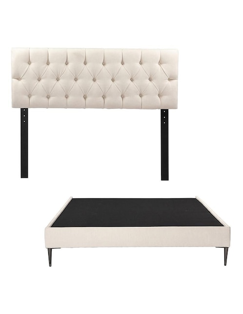 Cama Arlo Box Trinity de Madera y tela
