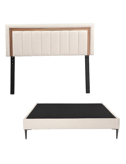 Cama Ventur Slim Trinity de madera y tela
