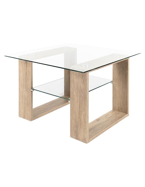Mesa lateral armable Temec Cantia de madera con metal