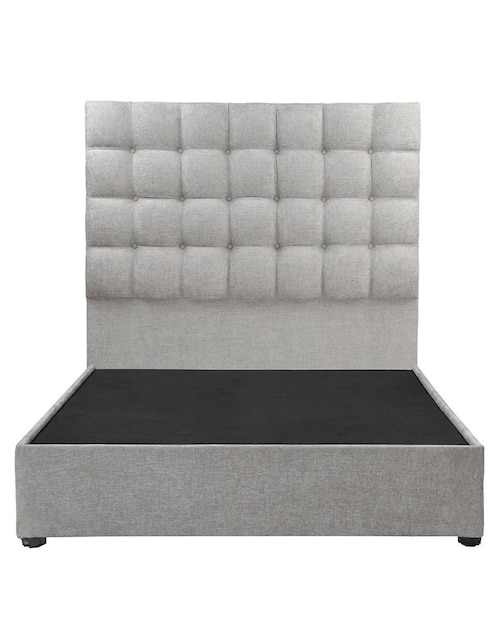 "cama" slip base cama trinity "de" madera y tela qs