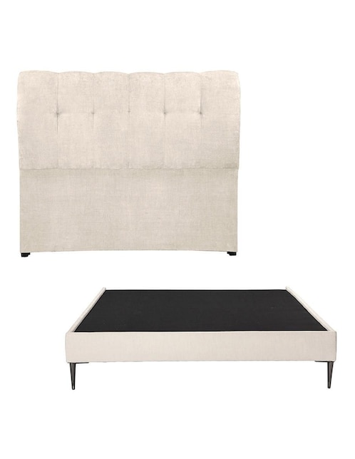 Cama Nube Base Slim de madera y tela Cama Nube Base Slim de madera y tela