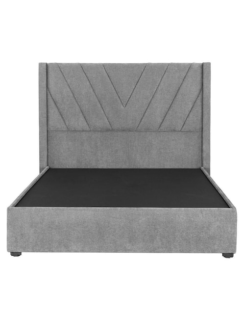 Cama Aurora de madera y tela