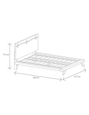 Cama Acasia Grove T&A de madera acacia king size