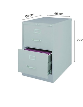 Archivero Mundo In 2 gavetas Oficio de metal gris